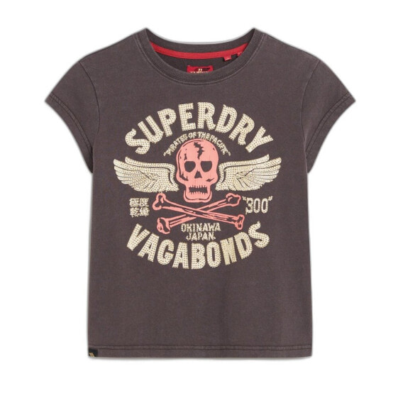 SUPERDRY Embellished Poster Cap SLV short sleeve T-shirt