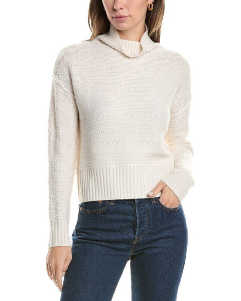 Forte Cashmere Crop Textured Cashmere Sweater Women's