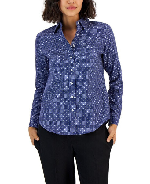 Women's Easy Care Button Up Long Sleeve Blouse