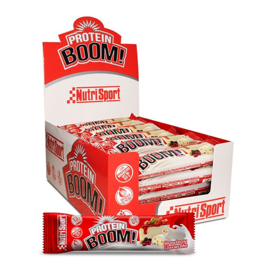 NUTRISPORT Protein Boom 50g Strawberry And Cheesecake Protein Bars Box 24 Units