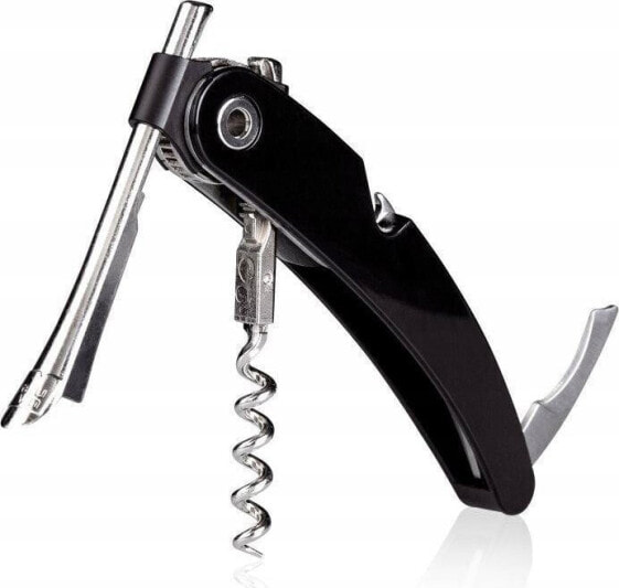 Vacu Vin Vacu Vin Single Pull Corkscrew, Black, Stainless steel, Plastic, Stainless steel, 38 mm, 19 mm, 135 mm