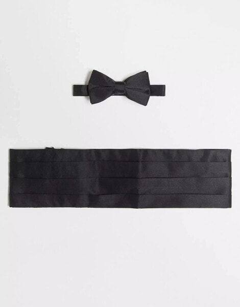 French Connection black bow tie and cumberband