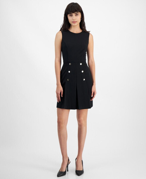 Women's Sleeveless Button A-Line Dress