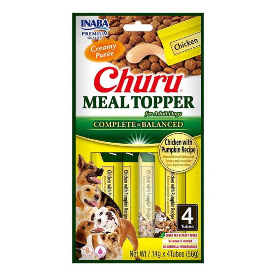 INABA Churu Meal Topper Chicken with pumpkin 4 x 14g dog treat