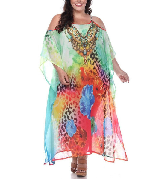 Plus Size Sheer Maxi Caftan