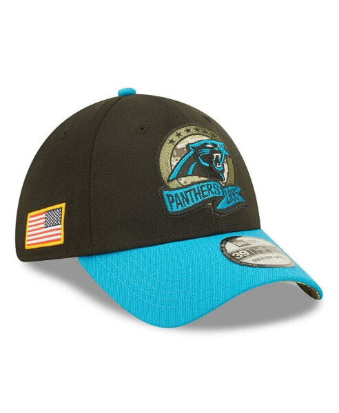 Men's Black, Blue Carolina Panthers 2022 Salute To Service 39THIRTY Flex Hat