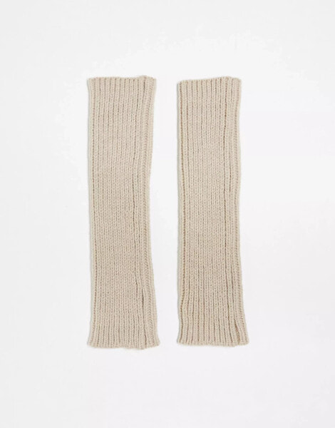 Topshop Gracie arm warmers in taupe