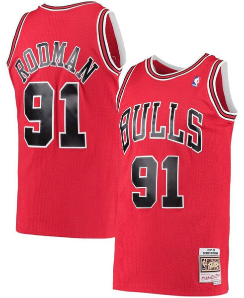 Men's Dennis Rodman Red Chicago Bulls Hardwood Classics 1997-98 Swingman Jersey