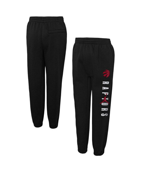 Big Boys Black Toronto Raptors Courtside Statement Edition Fleece Pants