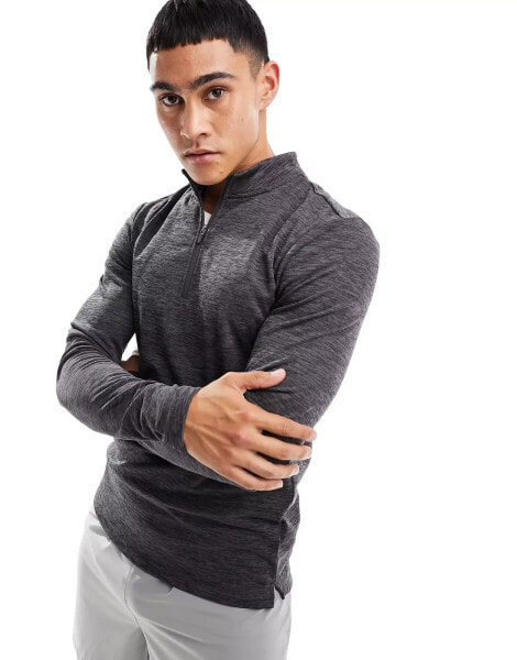 ASOS 4505 thermal 1/4 zip top in charcoal