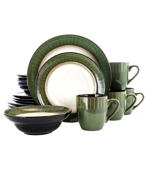 Libra 16 Piece Luxurious Stoneware Dinnerware, Service for 4