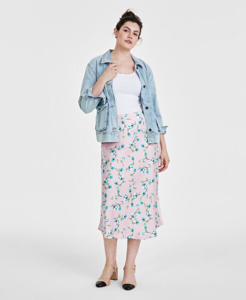 Women's Printed Slip Skirt, Created for Macy's