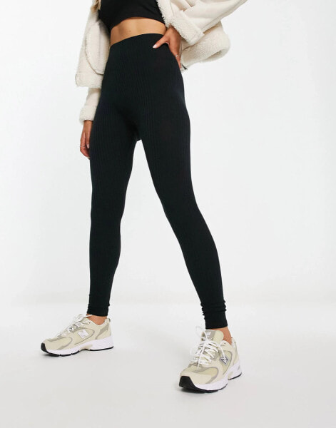 Miss Selfridge highwaist legging in black