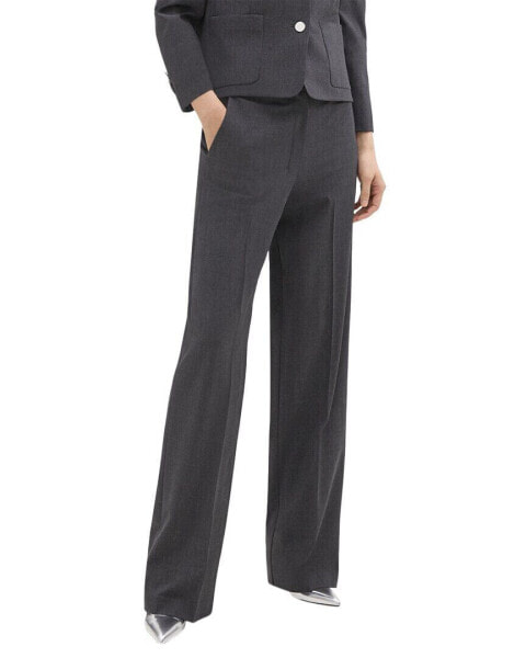 Theory Straight Leg Wool-Blend Pant Women's Grey 10