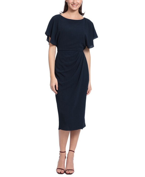 Women's Boat-Neck Faux-Wrap Dress