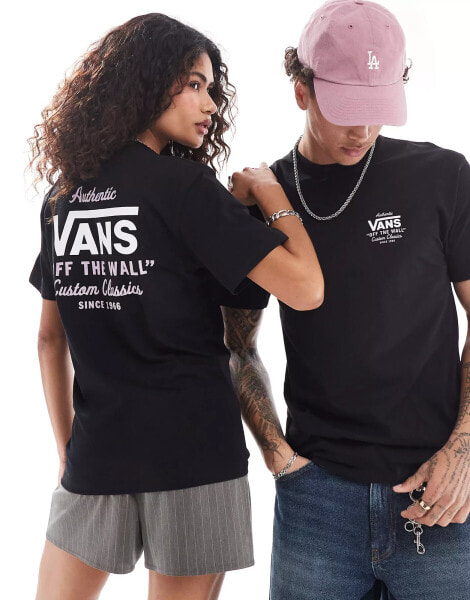 Vans holder street classic back print short sleeve t-shirt in black