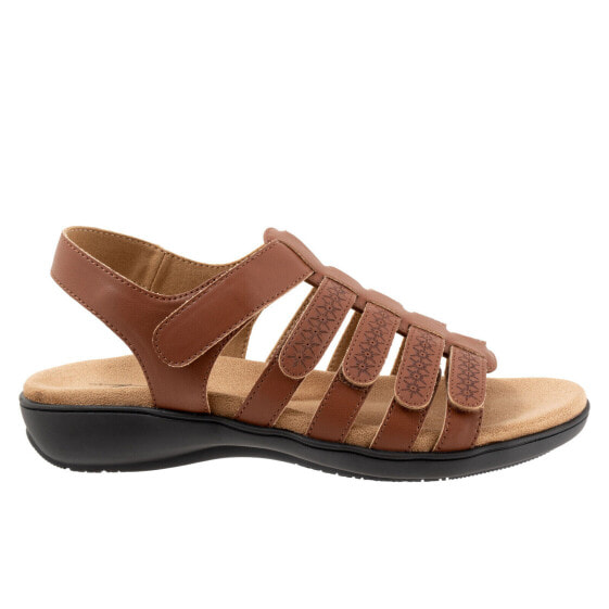 Trotters Tiki Laser T2322-215 Womens Brown Leather Strap Sandals Shoes