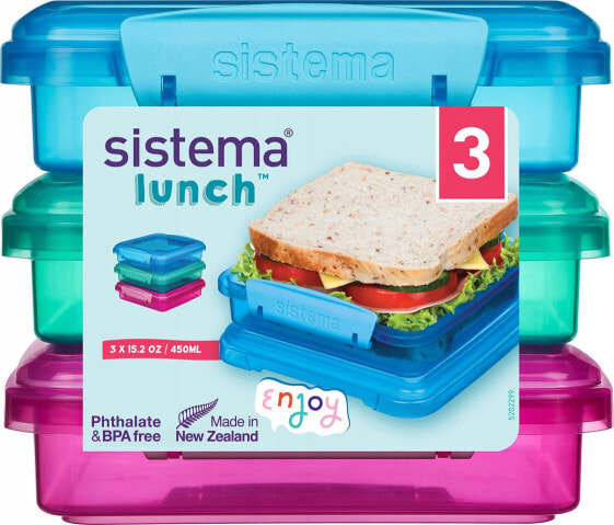 Sistema Sistema - Sandwich Box 3Pack 450ml