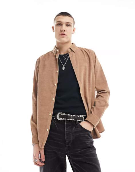 AllSaints Lorella shirt in camel brown