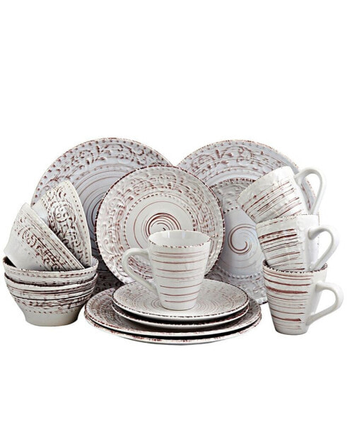 Malibu Sands 16 Piece Dinnerware Set in Shell