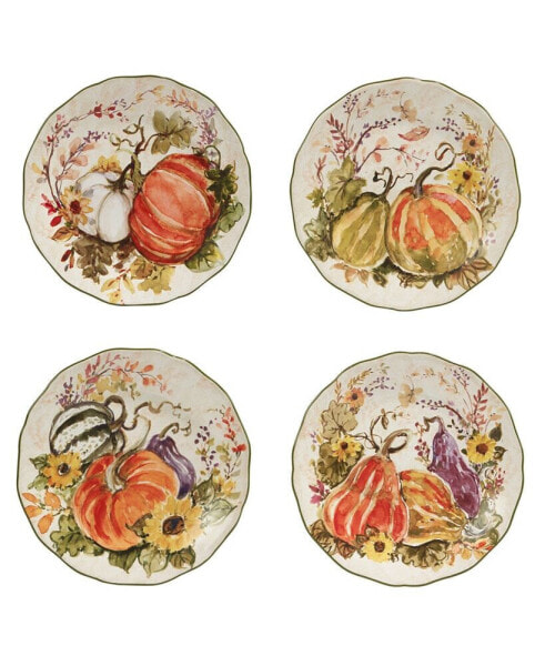 Harvest Morning Dessert Plates Set, 4 Pieces