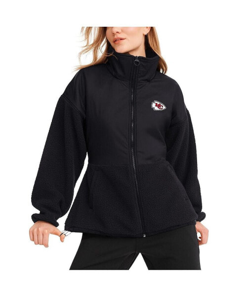 Women's Black Kansas City Chiefs Drew Mixed Media Full-Zip Jacket