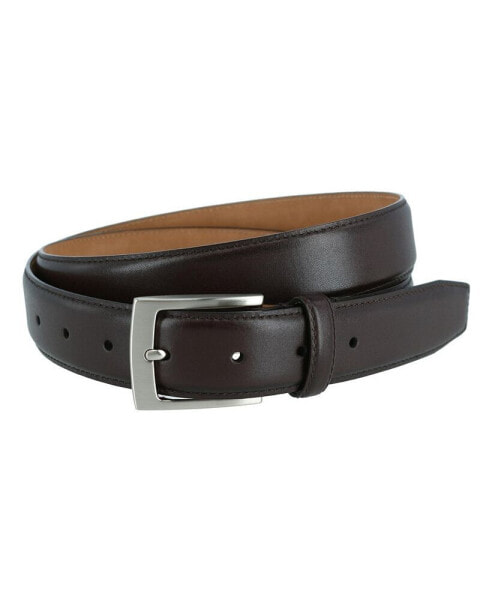 Men's Stitched Feathered Edge Leather Belt