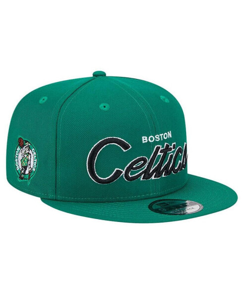 Men's Kelly Green Boston Celtics Evergreen Script Side Patch 9Fifty Snapback Hat