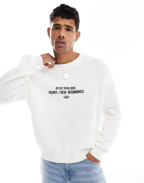 Bershka HGHRS sweatshirt in white