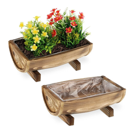 Holz Blumenkasten 2er Set