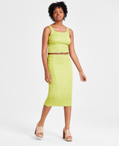 Women's Textured Knit Midi Skirt, Created for Macy's