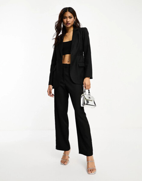 ASOS DESIGN co-ord lace insert trousers in black