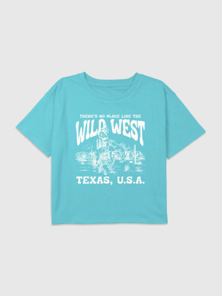 Kids Wild West Texas Graphic Boxy Crop Tee