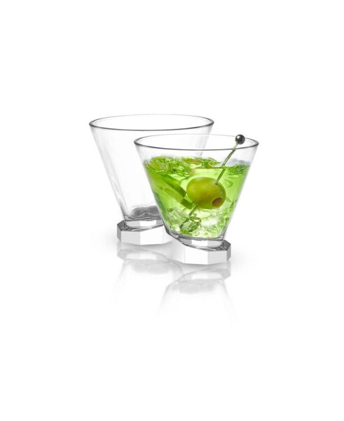 Aqua Vitae Off Base Octagon Martini Glasses, Set of 2