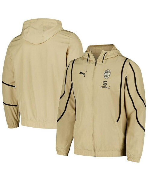 Men's Tan AC Milan 2024/25 Pre-Match Anthem dryCELL Full-Zip Hoodie Jacket