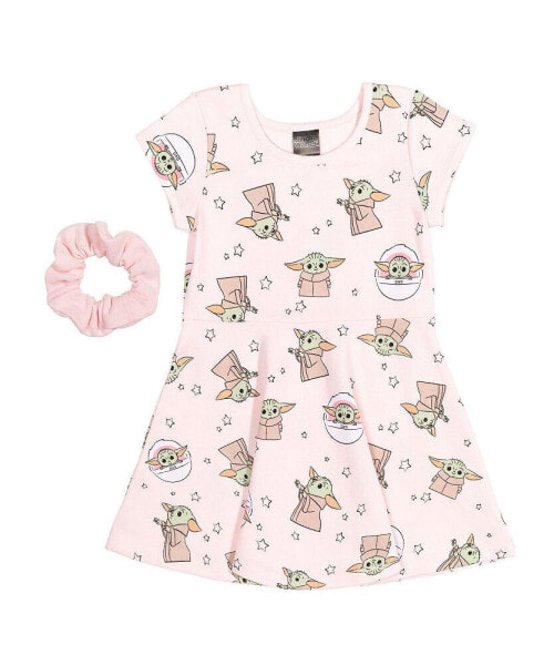 Starwars Girls Baby Yoda French Terry Skater Dress to