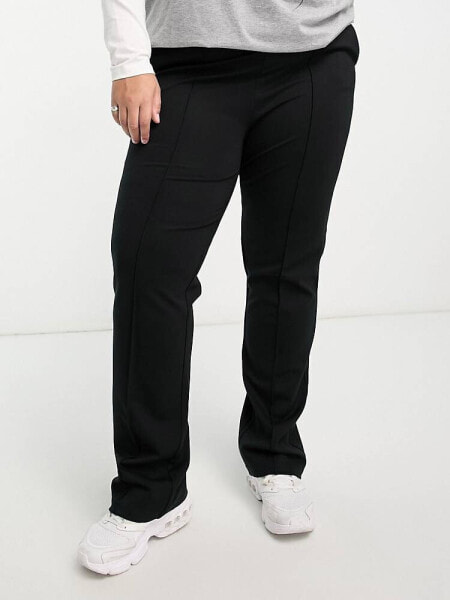 Only Curve wide leg trousers in black