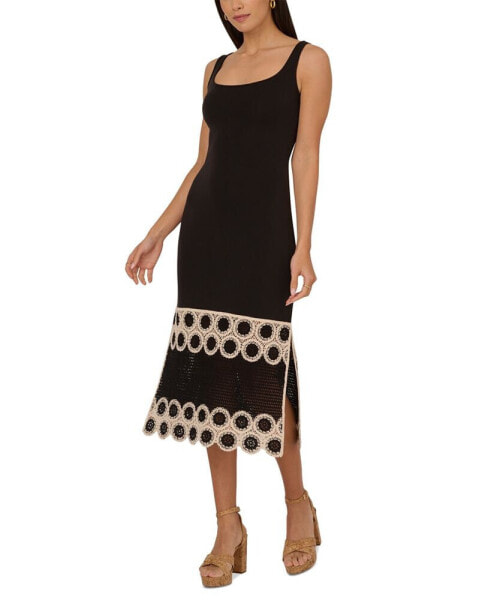 Women's Crochet Midi Sheath Dress