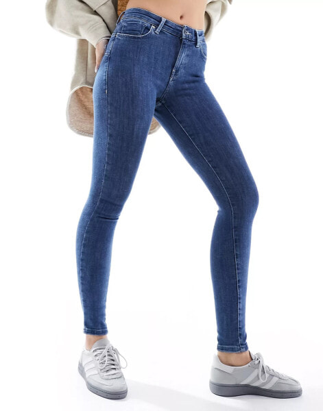 ONLY pushup skinny jeans in dark blue denim