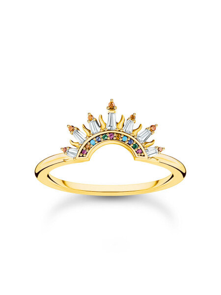 Thomas Sabo TR2456-488-7-56 Gold-plated ring w. sunbeams and coloured stones