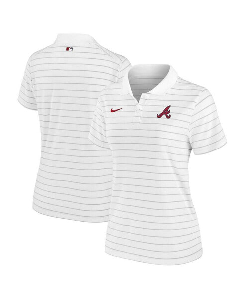 Women's White Atlanta Braves Authentic Collection Victory Performance Polo Shirt