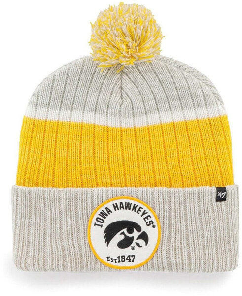 Men's Gray Iowa Hawkeyes Holcomb Cuffed Knit Hat with Pom