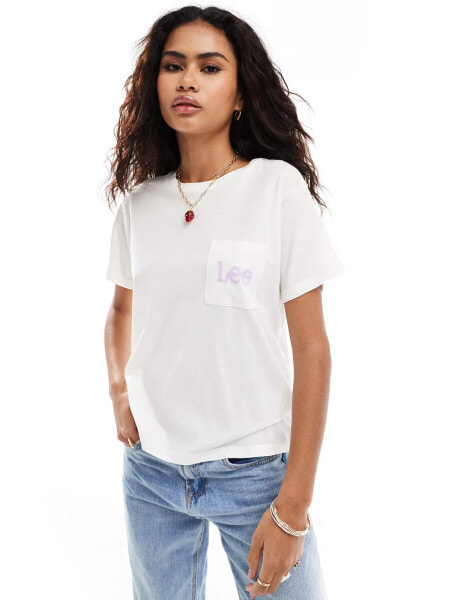 Lee Jeans pocket logo tee in ecru