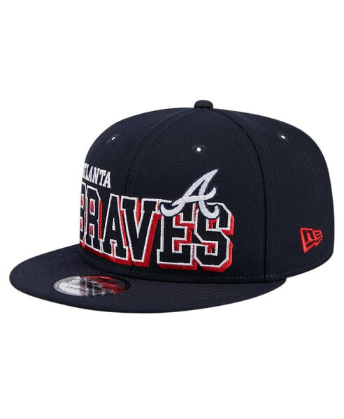 Men's Navy Atlanta Braves Game Day Bold 9FIFTY Snapback Hat