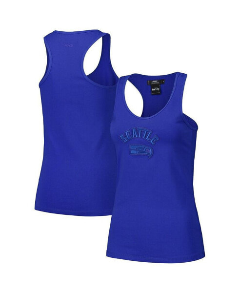 Women's Royal Seattle Seahawks Triple Tonal Racerback Tank Top