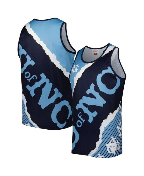 Men's Navy and Carolina Blue North Carolina Tar Heels Jumbotron 2.0 Sublimated Tank Top