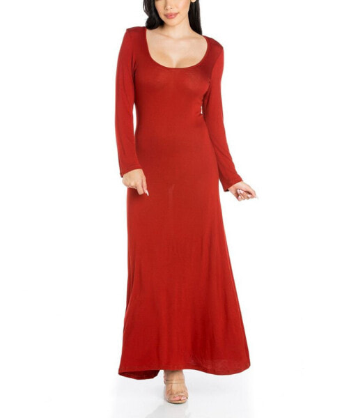 Women's Long Sleeve T-Shirt Maxi Dress