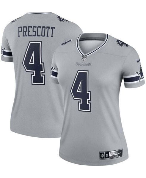 Women's Dak Prescott Gray Dallas Cowboys Inverted Legend Jersey