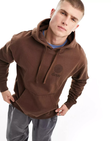 Deus Ex Machina vortex hoodie in brown