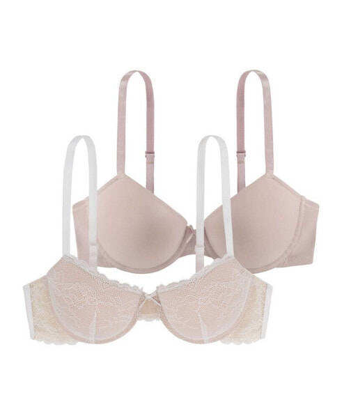 Women's Chloe Lace and Micro 2 Pc. Light Padded Bra Set, D17180LA051-2X0065